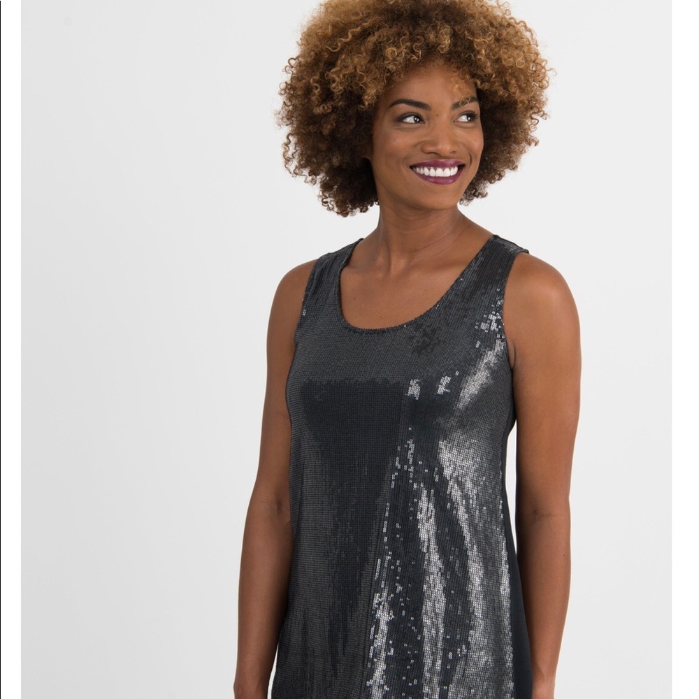 Agnes & Dora sequin tank black